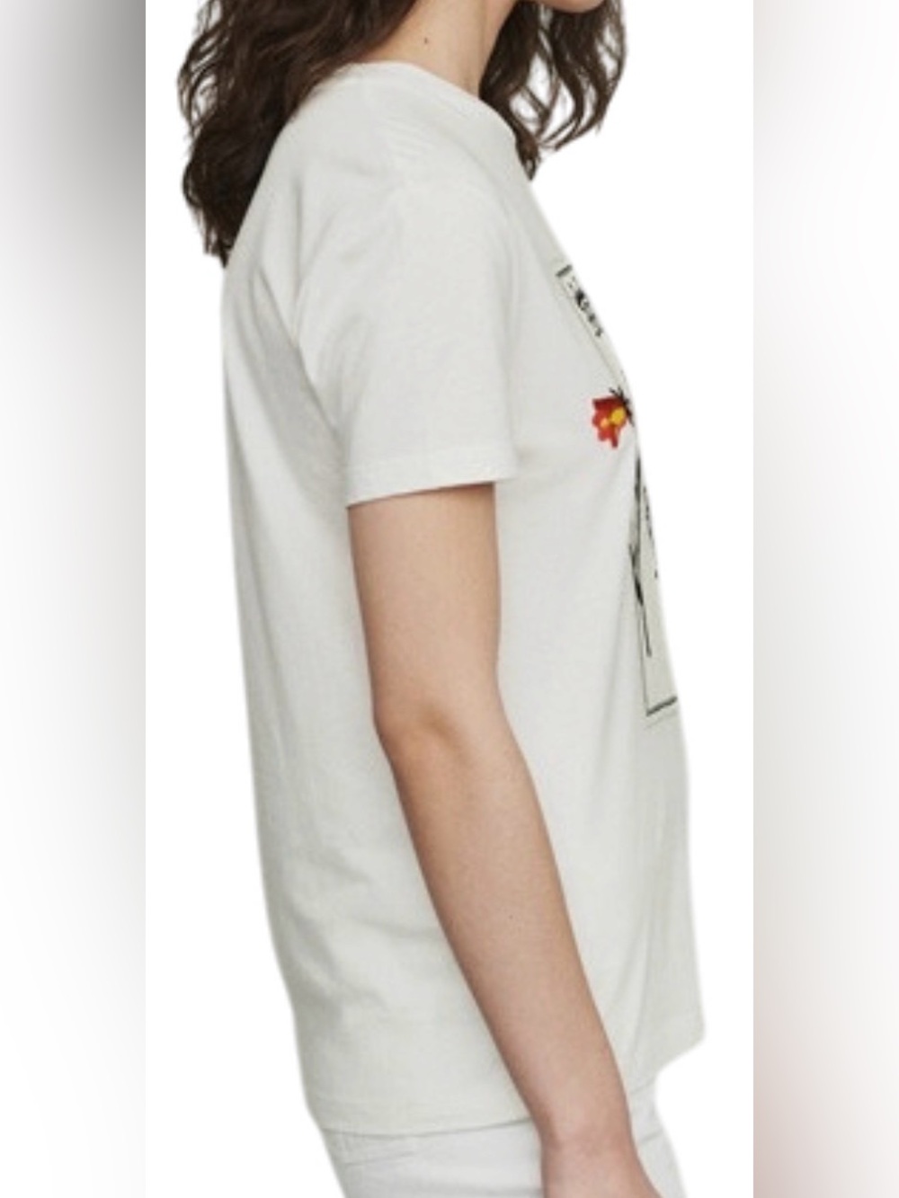 🐅 Maje White Tee with Black Tiger Stamp and Floral Embroidery SZ 1 / SM🥀 - Picture 7 of 17
